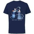 thumbnail image 1 of Disney Frozen Elsa Anna & Olaf Holiday Magic - Short Sleeve Cotton T-Shirt for Adults - Customized-Navy, 1 of 5