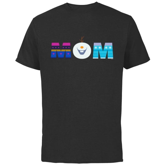 Disney Frozen Elsa Anna Olaf Mom Mother's Day Birthday Standard T-Shirt - Short Sleeve Cotton T-Shirt for Adults - Customized-Black