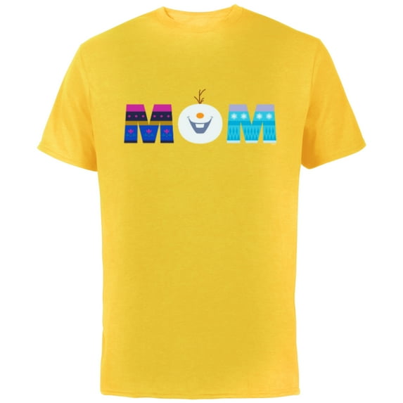 Disney Frozen Elsa Anna Olaf Mom Mother's Day Birthday Standard T-Shirt - Short Sleeve Cotton T-Shirt for Adults - Customized-Yellow