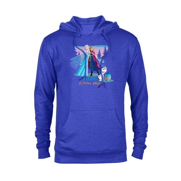 Disney Frozen Elsa Anna and Olaf Cool Days Warm Hugs Fall - Pullover Hoodie for Adults - Customized-Royal