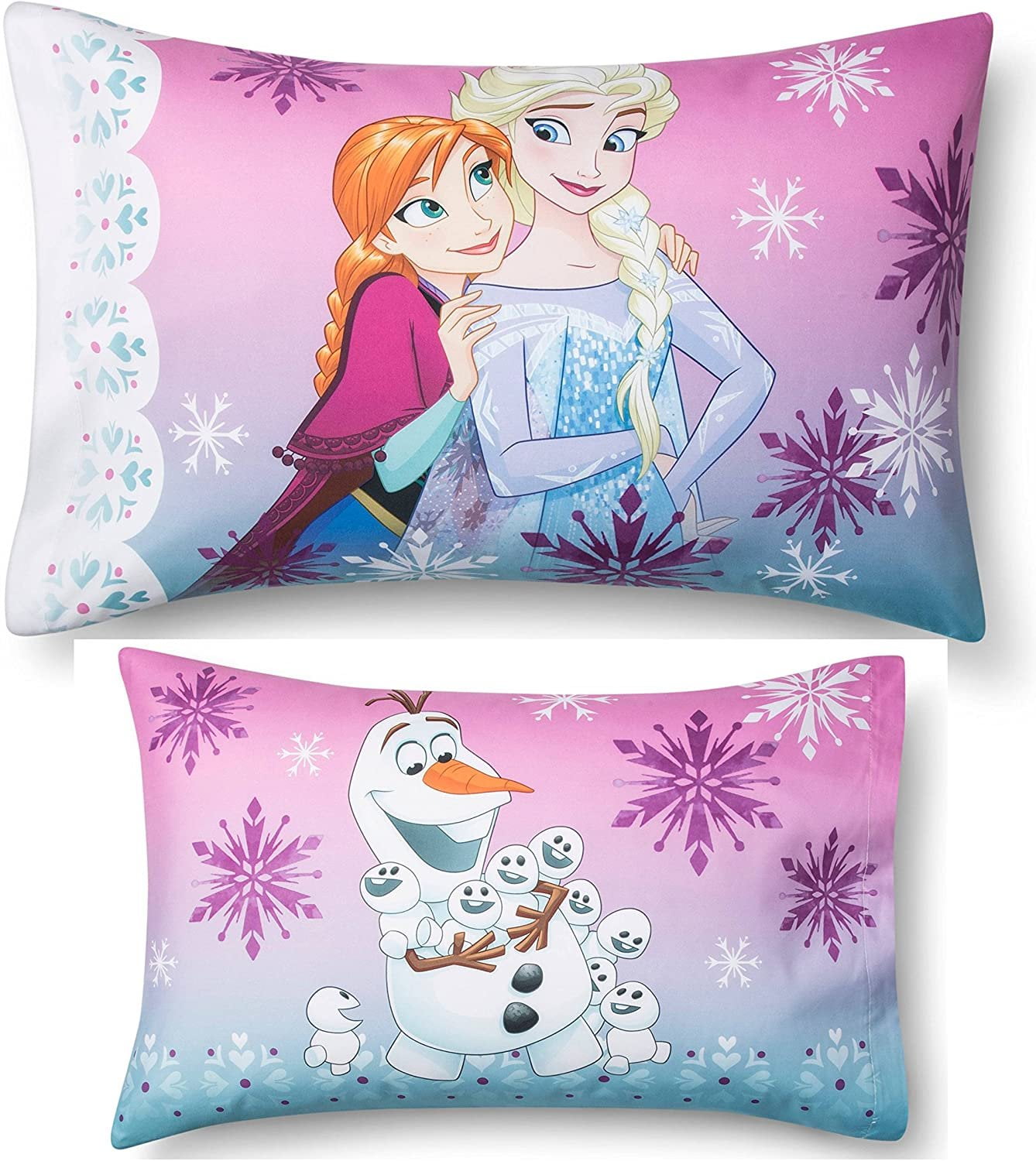 Disney Frozen Elsa Anna and Olaf Reversible Pillowcase