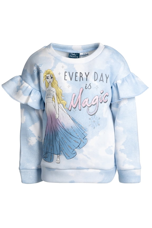 Frozen Elsa Big Girls Fleece Pullover Sweatshirt Toddler to Big Kid