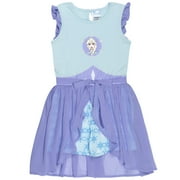 Disney Frozen Big Girls' Cosplay Skirt Overlay Romper Elsa Blue Purple