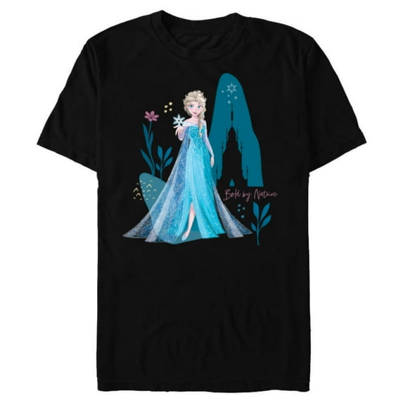 Disney Frozen Elsa Bold By Nature - Short Sleeve Blended T-Shirt for Adults - Customized-Black