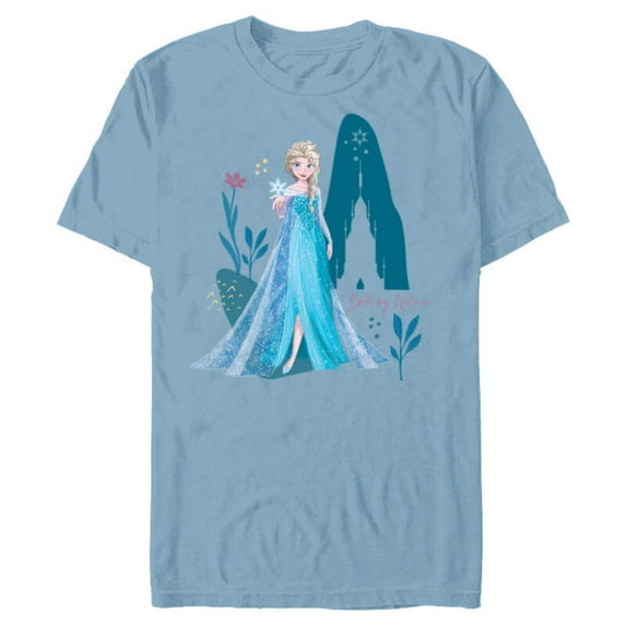 Disney Frozen Elsa Bold By Nature - Short Sleeve Blended T-Shirt for Adults - Customized-Ocean Blue
