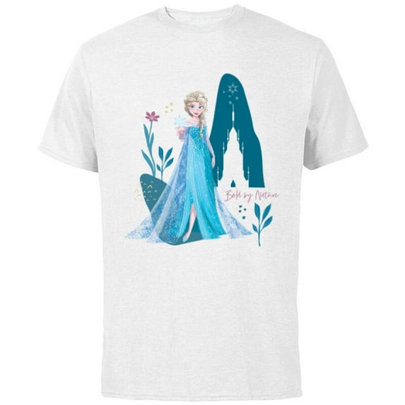 Disney Frozen Elsa Bold By Nature - Short Sleeve Cotton T-Shirt for Adults - Customized-White
