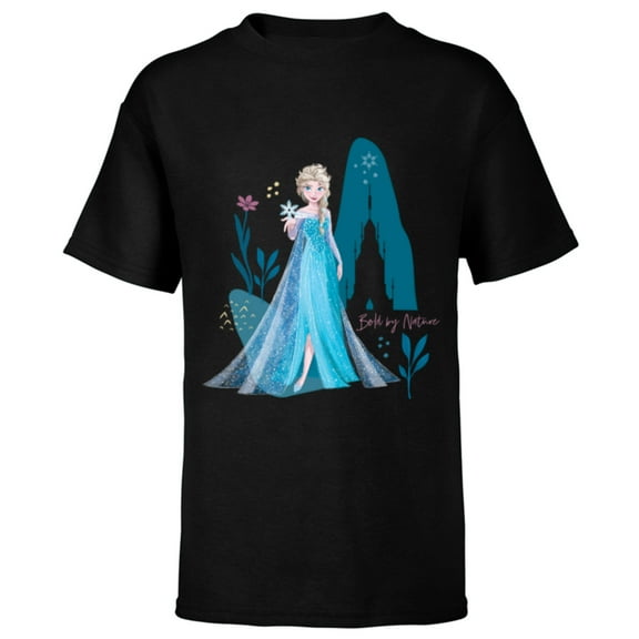 Disney Frozen Elsa Bold By Nature - Short Sleeve T-Shirt for Kids - Customized-Black