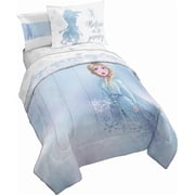 Disney Frozen Elsa Color Block 7 Piece Full Size Kids Bed Set with Shams