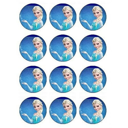 12 Disney Frozen Elsa Making Snow Flake Ice Sculpture Edible Cupcake Topper Image