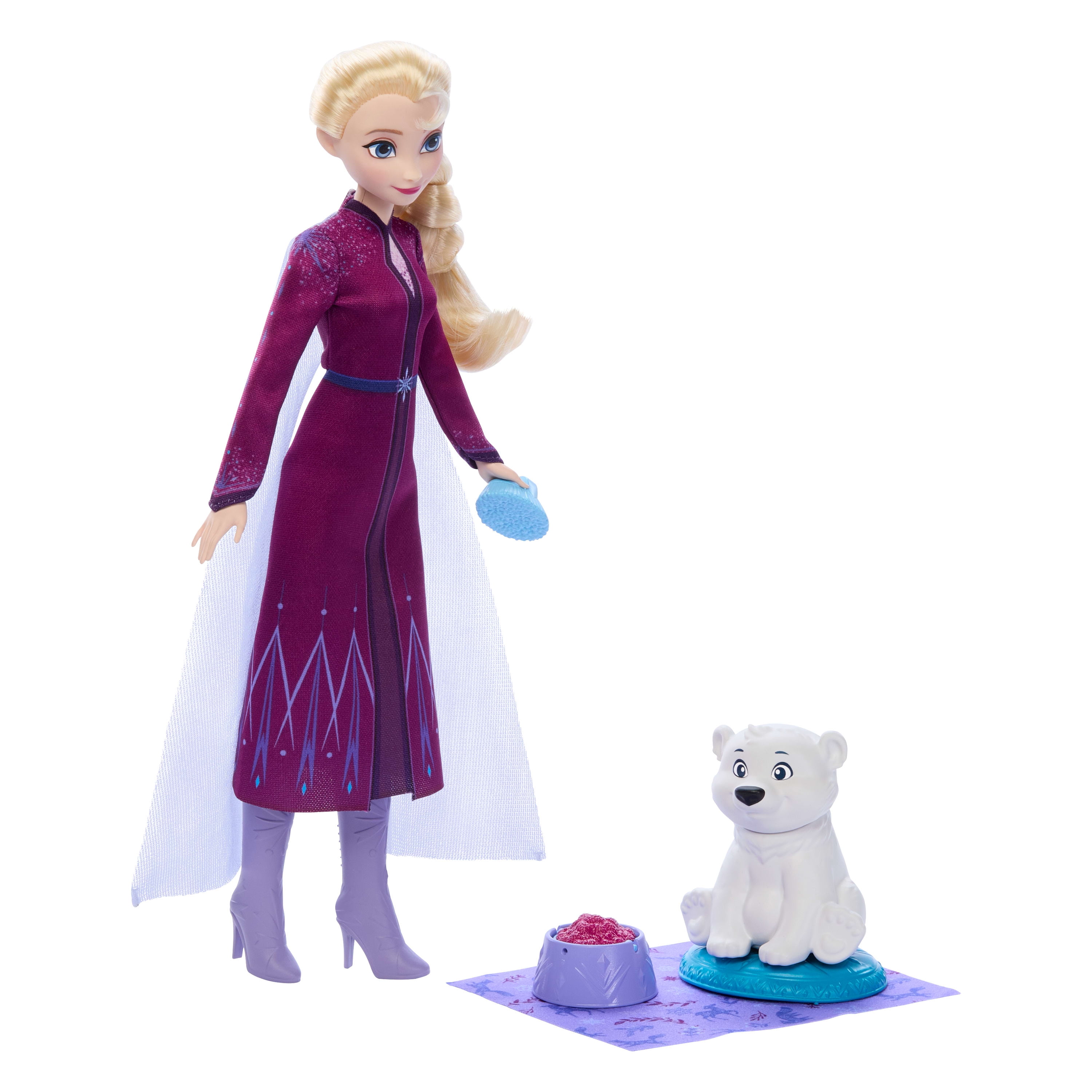 P.Elsa（OC）pup Disney Frozen Elsa Fashion Doll & Polar Bear Cub Figure with 4