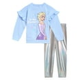 thumbnail image 1 of Disney Frozen Elsa Fleece Sweatshirt and Leggings Outfit Set Toddler to Big Kid, 1 of 5