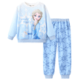 thumbnail image 1 of Disney Frozen Elsa Girls Crewneck Sweatshirt Jogger Pants Blue 2 Piece Outfit Set Toddler Kids 3-4T, 1 of 11