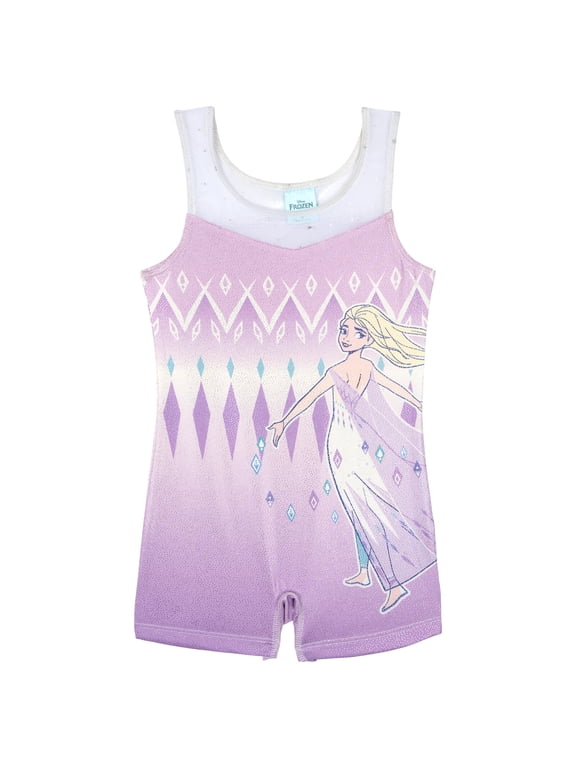 Frozen Elsa Gymnastics Leotard Sleeveless Romper Toddler to Little Kid