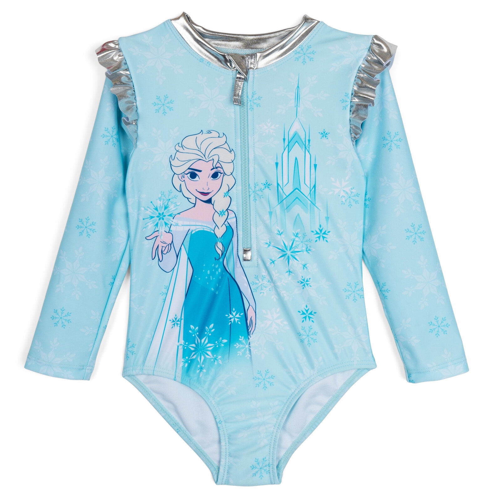 Disney Frozen Elsa Half Zip One Piece Bathing Suit UPF 50+ Toddler to ...