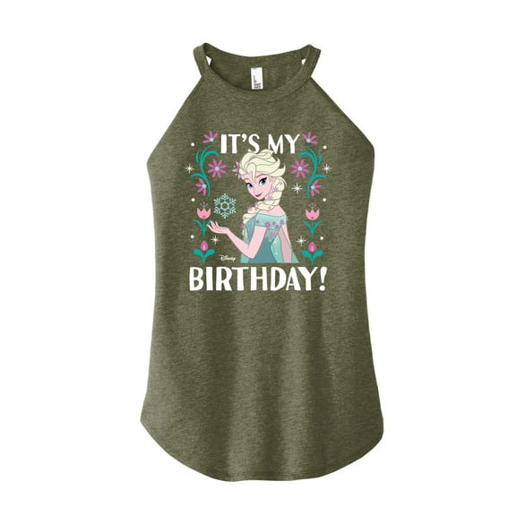 Disney Frozen - Elsa It's My Birthday - Juniors High Neck Tank Top