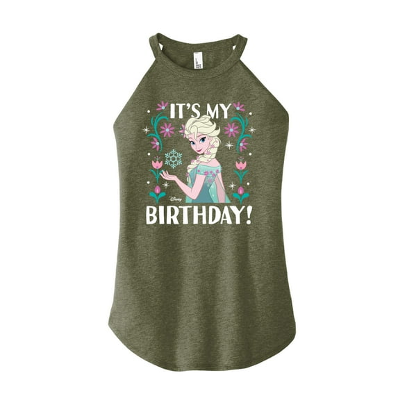 Disney Frozen - Elsa It's My Birthday - Juniors High Neck Tank Top
