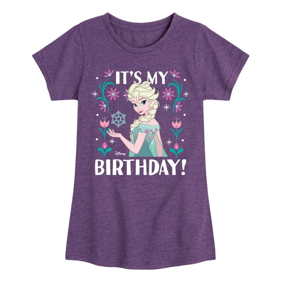 Disney Frozen - Elsa It's My Birthday - Toddler & Youth Girls Short Sleeve Graphic T-Shirt