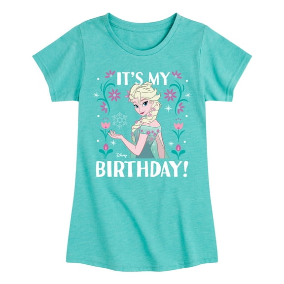 Disney Frozen - Elsa It's My Birthday - Toddler & Youth Girls Short Sleeve Graphic T-Shirt