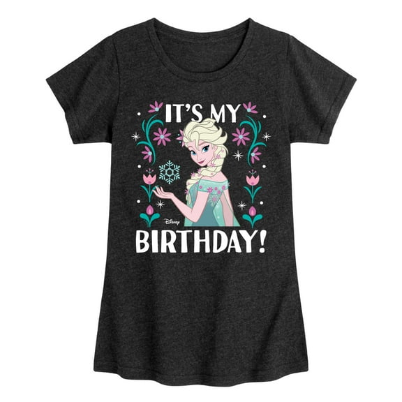 Disney Frozen - Elsa It's My Birthday - Toddler & Youth Girls Short Sleeve Graphic T-Shirt