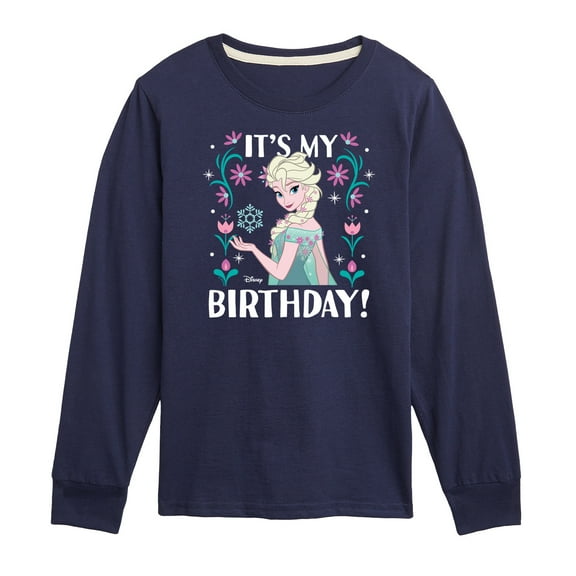 Disney Frozen - Elsa It's My Birthday - Toddler & Youth Long Sleeve Graphic T-Shirt