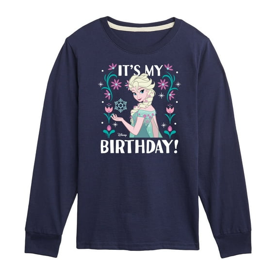 Disney Frozen - Elsa It's My Birthday - Toddler & Youth Long Sleeve Graphic T-Shirt