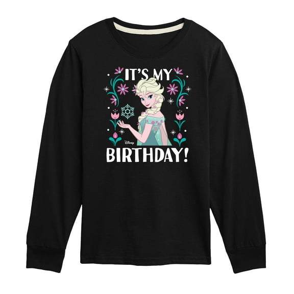 Disney Frozen - Elsa It's My Birthday - Toddler & Youth Long Sleeve Graphic T-Shirt