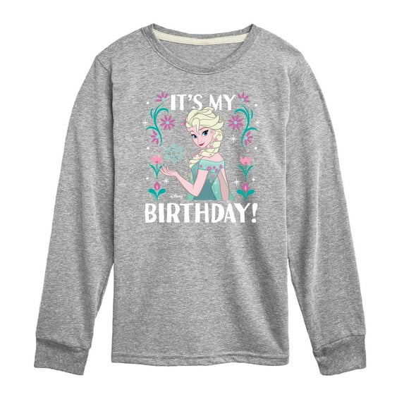 Disney Frozen - Elsa It's My Birthday - Toddler & Youth Long Sleeve Graphic T-Shirt