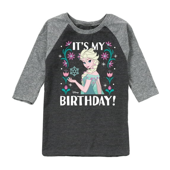 Disney Frozen - Elsa It's My Birthday - Toddler & Youth Raglan Graphic T-Shirt