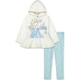 thumbnail image 1 of Disney Frozen Elsa Little Girls Fleece Hoodie and Leggings Outfit Set Toddler to Big Kid, 1 of 5