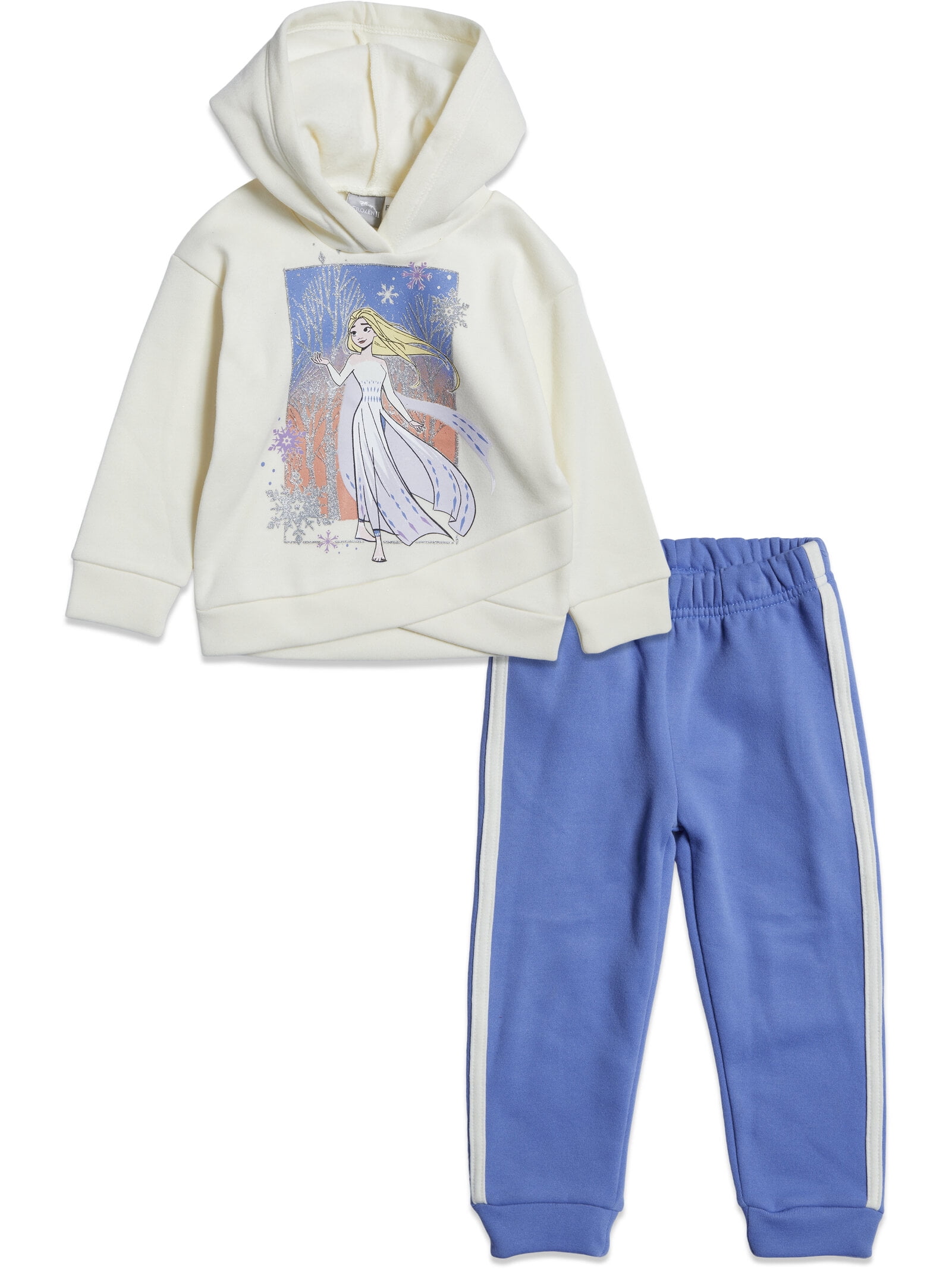 Disney Frozen Elsa Little Girls Fleece Pullover Crossover Hoodie and ...