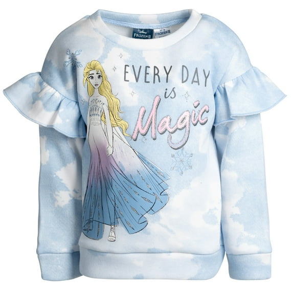 Disney Frozen Elsa Little Girls Fleece Pullover Sweatshirt Toddler to Big Kid
