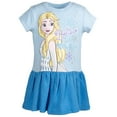 thumbnail image 1 of Disney Frozen Elsa Little Girls French Terry Dress Toddler to Big Kid, 1 of 5