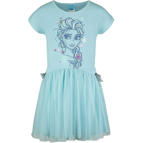 Disney Frozen Elsa Little Girls French Terry Dress Toddler to Big Kid