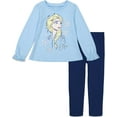 thumbnail image 1 of Disney Frozen Elsa Little Girls Long Sleeve Graphic T-Shirt & Leggings Light Blue 6, 1 of 5