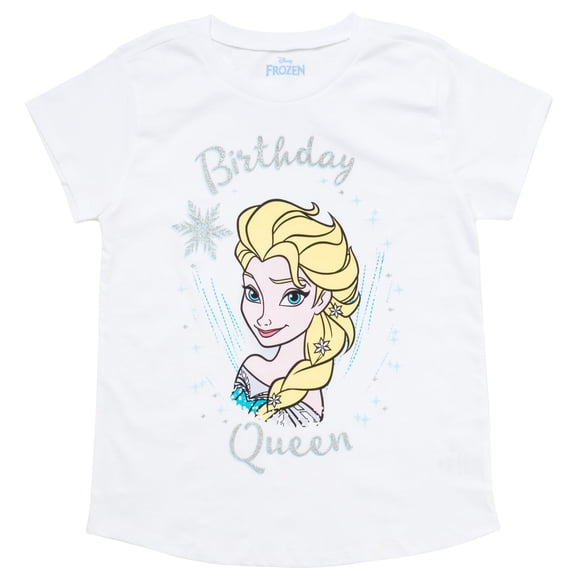 Disney Frozen Little Girls' Birthday Graphic T-Shirt Elsa White