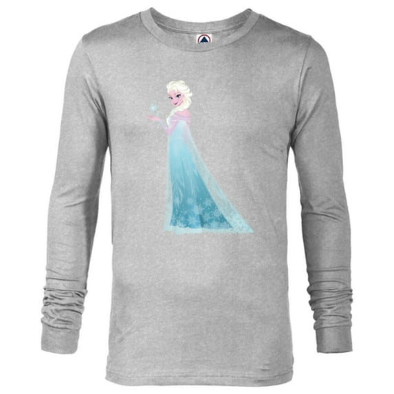 Disney Frozen Elsa Magic Snowflake T-Shirt - Long Sleeve T-Shirt for Men - Customized-Athletic Heather