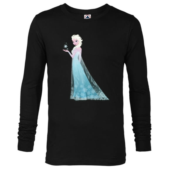 Disney Frozen Elsa Magic Snowflake T-Shirt - Long Sleeve T-Shirt for Men - Customized-Black