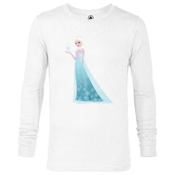 Disney Frozen Elsa Magic Snowflake T-Shirt - Long Sleeve T-Shirt for Men - Customized-White