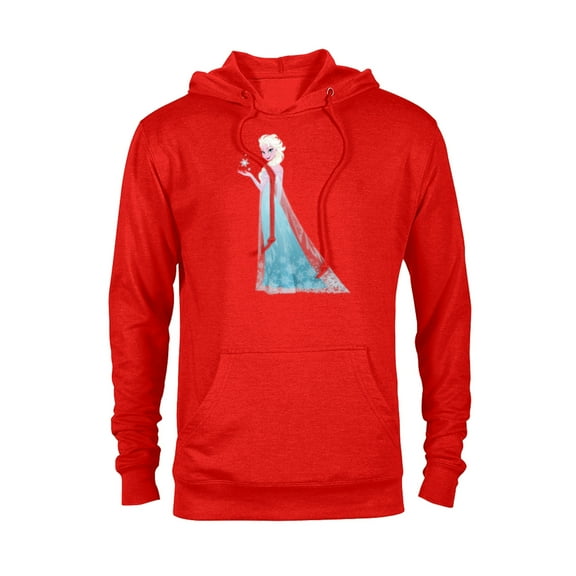 Disney Frozen Elsa Magic Snowflake T-Shirt - Pullover Hoodie for Adults - Customized-Red Heather