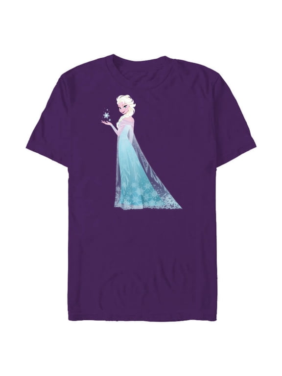 Frozen Elsa Magic Snowflake T-Shirt- Short Sleeve Blended T-Shirt for Adults - Customized-Berry Snow Heather