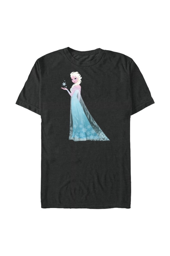 Frozen Elsa Magic Snowflake T-Shirt- Short Sleeve Blended T-Shirt for Adults - Customized-Graphite Snow Heather