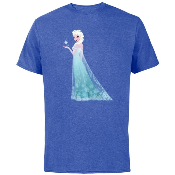 Disney Frozen Elsa Magic Snowflake T-Shirt - Short Sleeve Cotton T-Shirt for Adults - Customized-Royal Heather