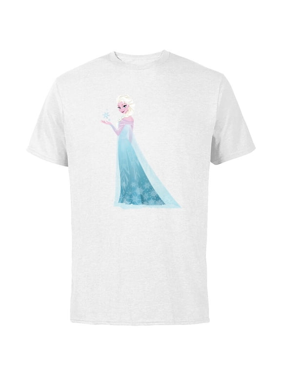 Frozen Elsa Magic Snowflake T-Shirt - Short Sleeve Cotton T-Shirt for Adults - Customized-White