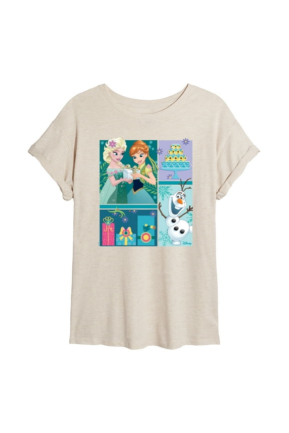 Frozen - Elsa, Olaf & Anna Birthday Celebration - Juniors Ideal Flowy Muscle T-Shirt