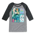 thumbnail image 1 of Disney Frozen - Elsa, Olaf & Anna Birthday Celebration - Toddler & Youth Raglan Graphic T-Shirt, 1 of 4