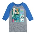 thumbnail image 1 of Disney Frozen - Elsa, Olaf & Anna Birthday Celebration - Toddler & Youth Raglan Graphic T-Shirt, 1 of 3