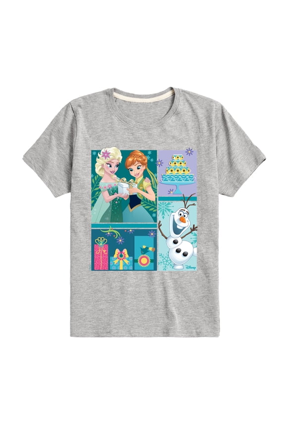 Frozen - Elsa, Olaf & Anna Birthday Celebration - Toddler & Youth Short Sleeve Graphic T-Shirt