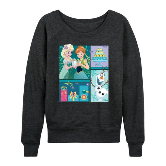 Disney Frozen - Elsa, Olaf & Anna Birthday Celebration - Women's Lightweight French Terry Long Sleeve Shirt