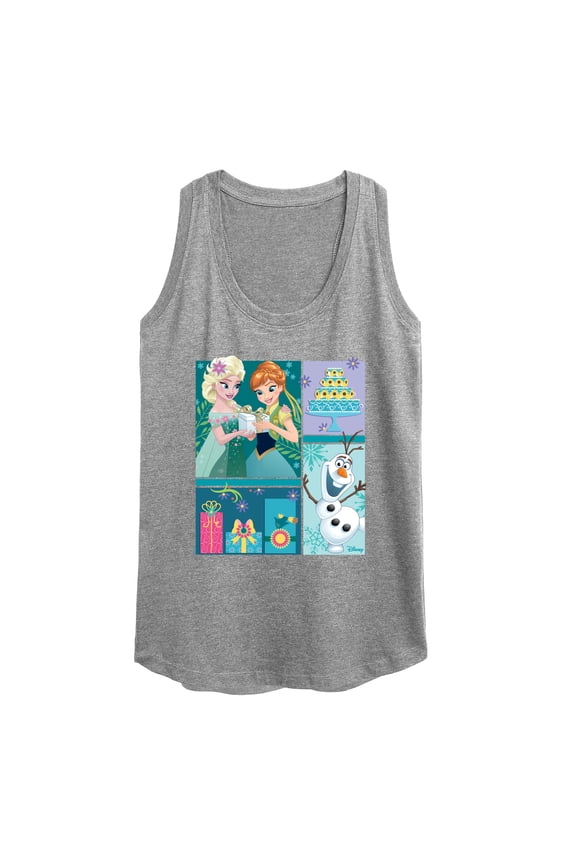 Frozen - Elsa, Olaf & Anna Birthday Celebration - Women's Racerback Tank Top