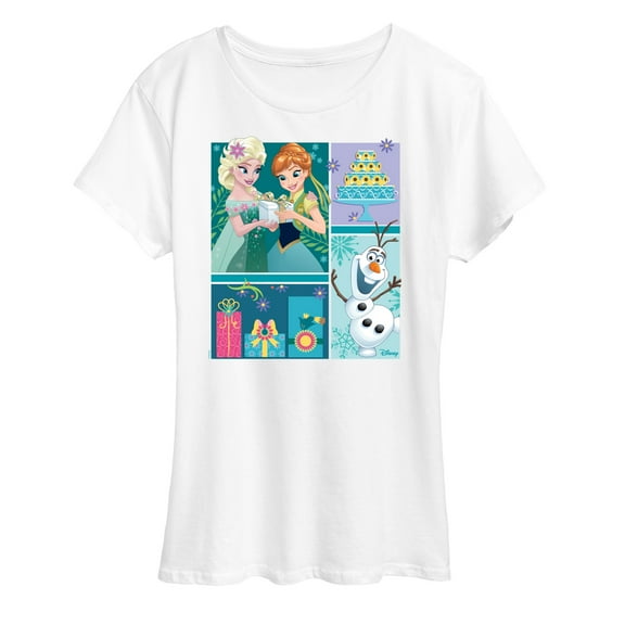 Disney Frozen - Elsa, Olaf & Anna Birthday Celebration - Women's Short Sleeve Graphic T-Shirt